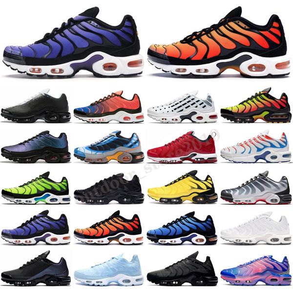 

2020 mens tn plus se run shoes triple black white hyper blue pimento just black men women trainers runner sports sneakers