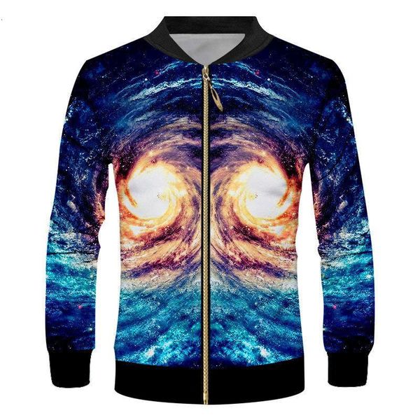 

fashion hip hop bomber men zipper jacket coat men women outwear 3d funny jacket cool vortex print autumn casual coat, Black;brown