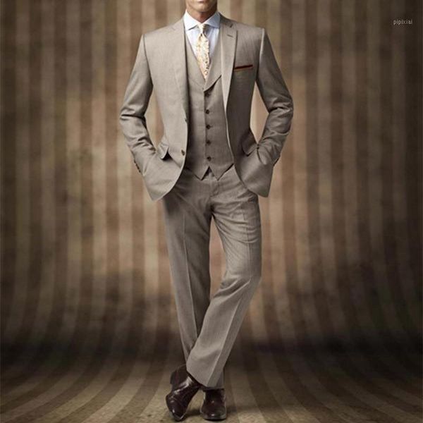 

new groomsmen notch lapel groom tuxedos khaki men suits wedding suits for men man blazer suit 2020 (jacket+pants+tie+vest)1, White;black