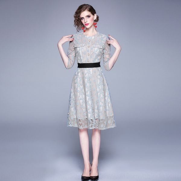 

zvcpc fall winter 2019 dress dresslace skirt fashion length lace fake pocket slim fashion dress mid women's dressnew 3hrr6, Black;gray