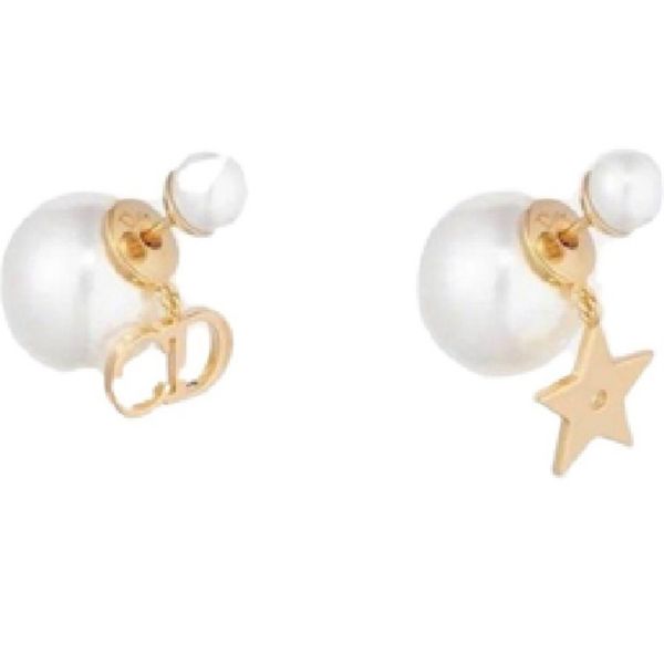 

pearl earrings star asymmetric women's shell simple jewelry, Silver