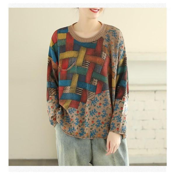 

oil painting doodle retro pullover sweater 2020 spring1, White;black