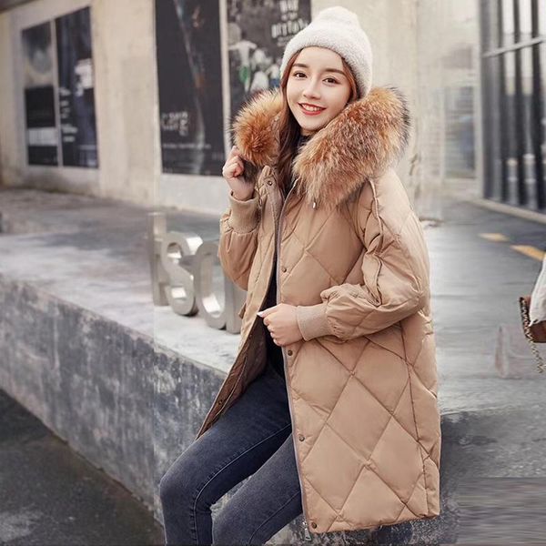 

2020 new fashion slim women winter jacket cotton padded warm thicken ladies coat hooded long coats parka womens jackets, Black