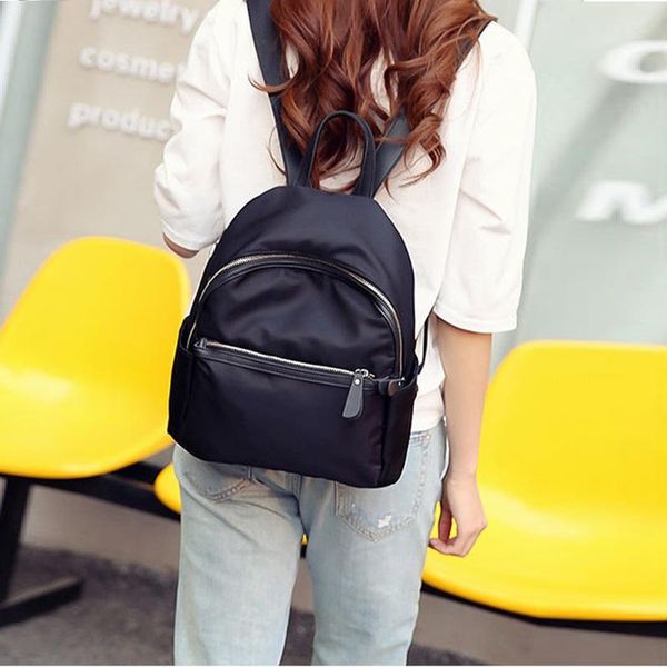 

2020 new women black backpacks small korea design bagpack nylon waterproof travel rucksack bags zzl188