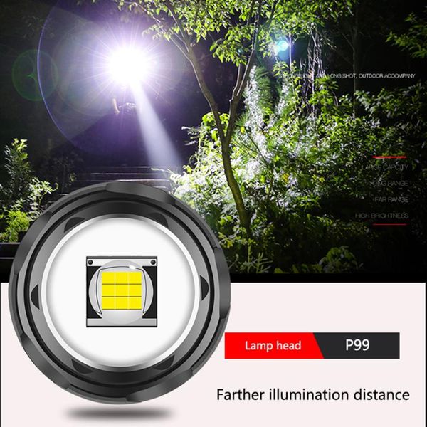 

xhp70 xhp99 led torch rechargeable hunting fishing night flash lamp handheld spotlight lantern