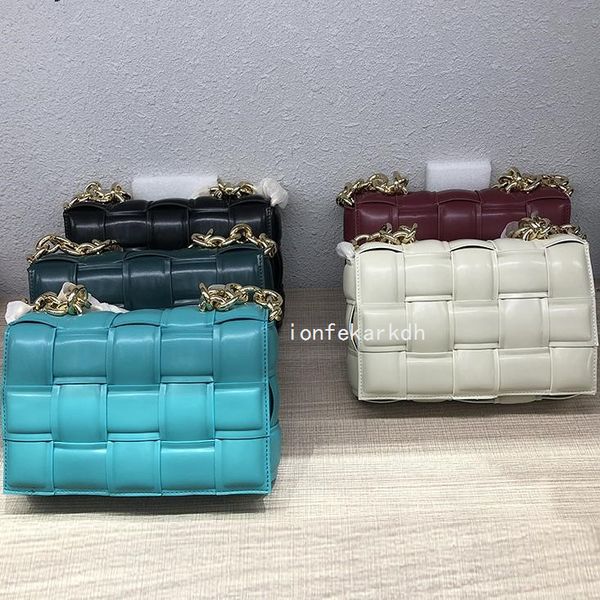 

luxury pu chain leather metal bag thick messenger women bag designer female trend plaid shoulder lady purse and handbag ins naaao qynf