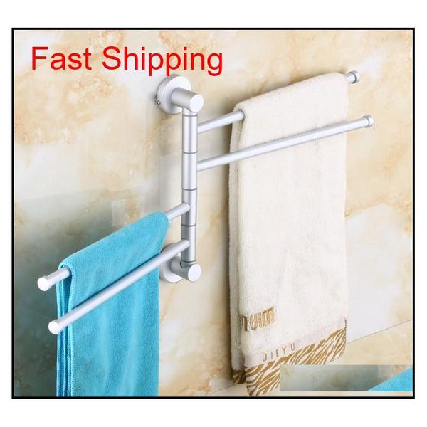 

aluminium towel rack swivel bars rotary bar wall-mounted bath bathroom/kitchen towels holder hanger sets qyltip bde_luck