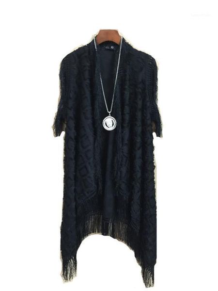 

men's vests bar night club singer performance personality male sleeveless coat punk stage korean fashion tassels long vest1, Black;white