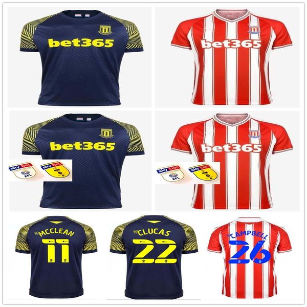 

men + kids kit 20 21 stoke city football jerseys clucas gregory powell campbell mcclean vokes afobe customize 2020 2021 soccer shirts, Black;yellow