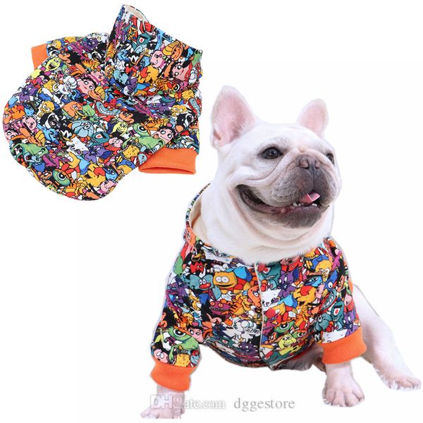 

Fashion Warm Dog Hoodie For French Bulldog Dog Apparel Designer Dogs Clothes Cute Cartoon Pet Jackets Plush Thickened Winter Pets Coats, Multicolour