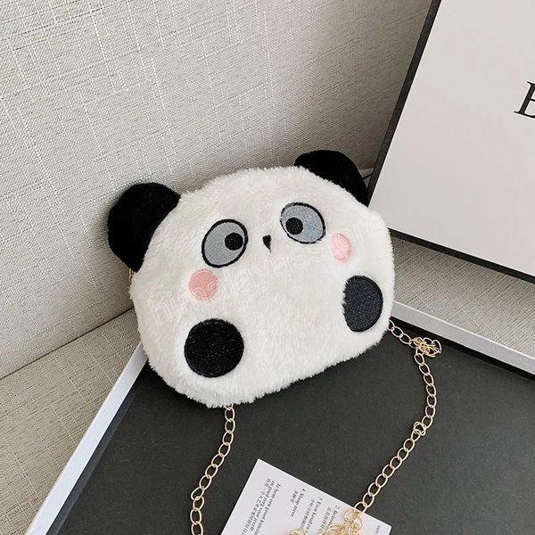 Girly bonito dos desenhos animados de pelúcia bolsa de ombro adorável estudante de panda meninas malas messenger bolsa inverno bebê crianças bolsas pequenas bolsa