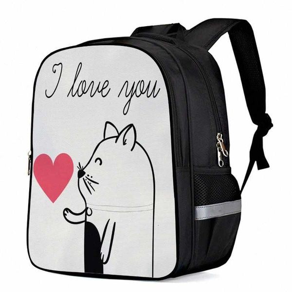 

valentine kitten i love you lapbackpacks school bag child book bag sports bags bottle side pockets w6qu#