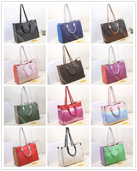 

luxurys onthego handbags women large capacity tote designers bags duplex leather print lady shoulder bagscrossbody tote 43*31*18cm