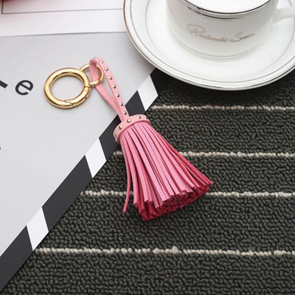 

new leather tassels key chain with one tassels for car keychain bag key ring holder accessory jewelry eh822 h bbyrtl