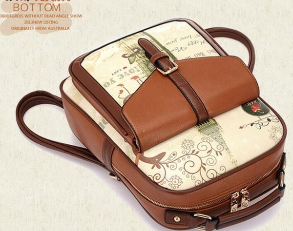 

anaare women leather backpacks print school bags for teenagers girls lapbackpacks waterproof travel bag mochila feminina