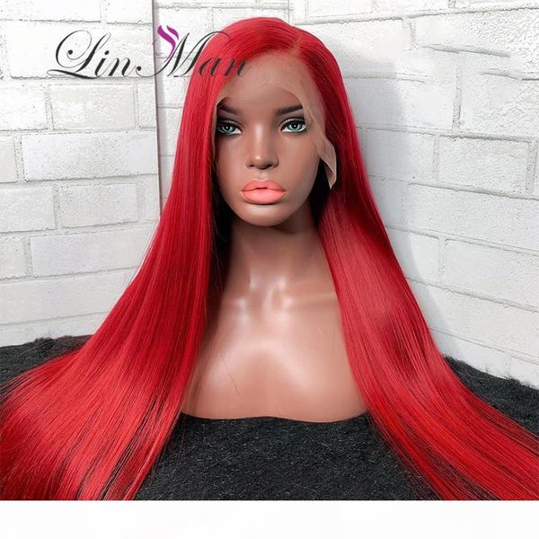 

lace front человеческих волосы парики бразильской straight remy волосы отбеленных сучки красного цвет pre щипковые для женщин, Black;brown