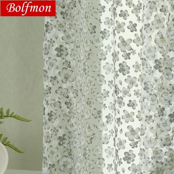 

latest morden fashionable beautiful floral window curtain for living room cute white flowers tulle sheer bedding room decoration