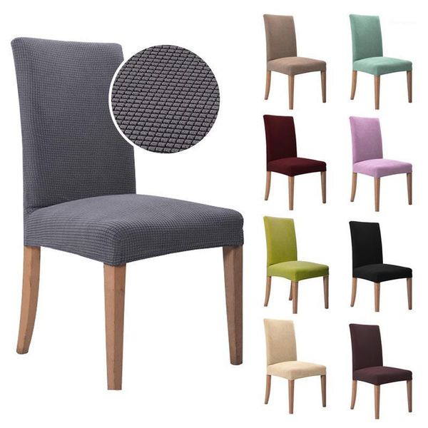 

1/2/4/6 pcs jacquard plain dining chair cover spandex elastic chair slipcover case stretch cover for wedding l banquet1