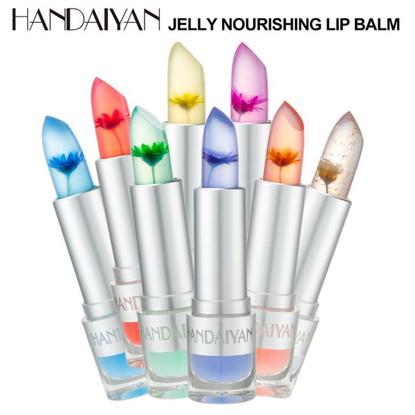 Dropshipping Neuer Handaiyan Jelly Flower Lippenbalsam Wechselnder Lippenstift Farbwechselnder Lippenbalsam spendet Feuchtigkeit Süße Lippen 8 Farben