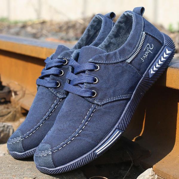 

fashion denim men canvas shoes summer men loafers new slip on light youth shoes breathable fashion flat footwear nanx2, Black