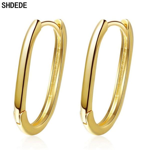 

shdede geometric ellipse hoops earrings for women party gift fashion jewelry gifts korea trendy prevent allergy x544, Golden;silver