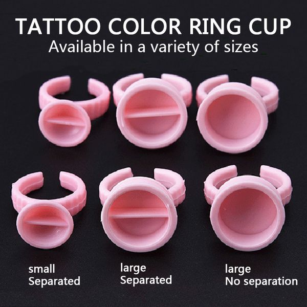 

100pcs pink disposable permanent makeup cup tattoo ink eyebrow lip tattoo pigments holder rings container makeup accessories