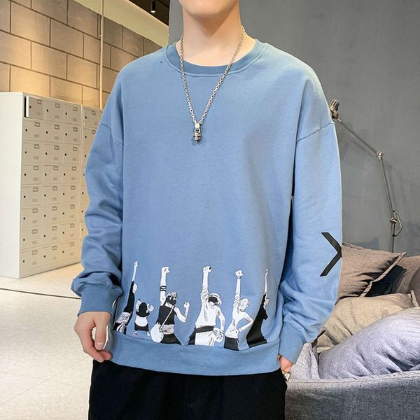 

students men's t-shirt sweater 15 teenage loose 16 pullover 18 years old spring and autumn bottoming, Gray