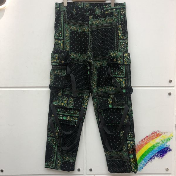 

high street hip hop overalls men women cashew flowers pants trousers, Blue;black