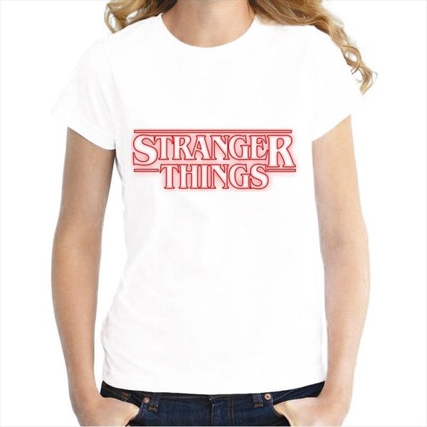 

funny tv series stranger things t shirt womens novelty white printed t shirt summer hipster cool female tee