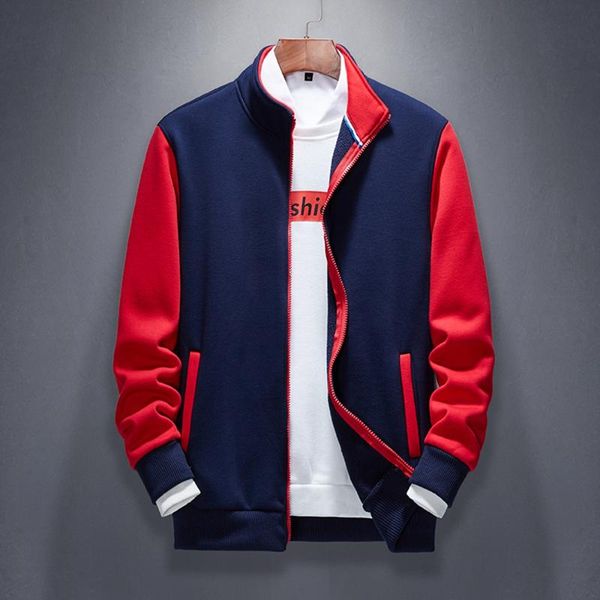 

jacket men 2020 spring and autumn new fashion splice zipper stand-up collar slim mens jackets and coats, Black;brown