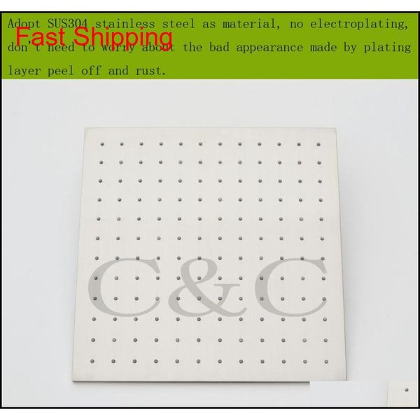 

new arrival stainless steel(304) 16 inch brushed nickel overhead led rainfall s jllqcc mx_home