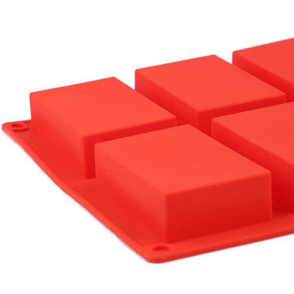 

new 6-cavity rectangle soap mold sile craft diy making homemade cake mould 3d plain soap mold form tray baki qyldyb