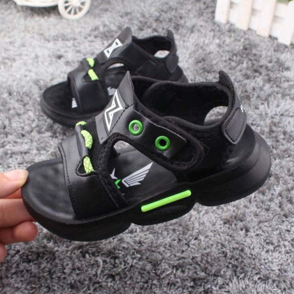 

sandals 2020 boys' new cuhk korean summer baby children's soft soled student beach sho592p, Black;red