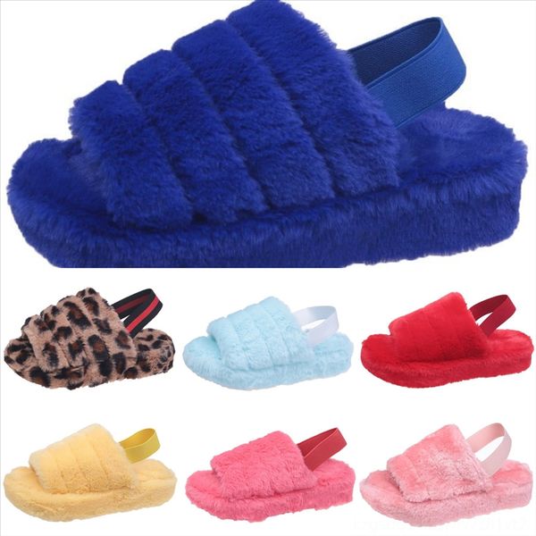 

amc winter new fluffy fur cuddly women open toe minion plush ladies slippers slipper fluffy warm shoes raccoon fur slides real flip flop, Black