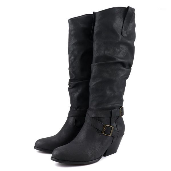

blxqpyt new big size 34-48 autumn winter knee high boots women high heels riding quality warm ladies botas mujer 578-61, Black
