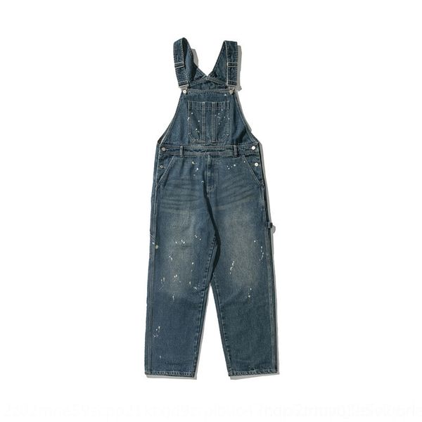

r0qjl forn3 2020 jeans suspender pants jeansautumn jeans men's simple fashion brand fashion street heavy industry wash paint point and, Blue