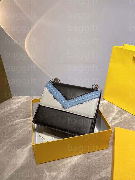 

designer eyes bag bugs luxury women light blue rivet pouch leather purses fashion silver chain shoulder crossbody handbags cover wallet with