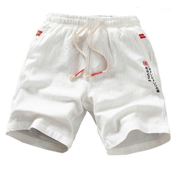 

cotton linen mens shorts summer casual shorts men fashion men short bermuda beach short pants chinese style joggers male1, White;black