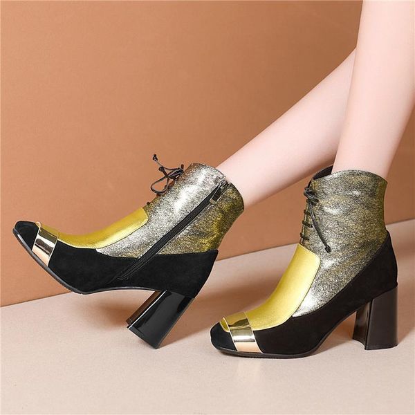 

fedonas 2020 women autumn winter genuine leather ankle boots zipper high heels short boots fashion party night club shoes woman, Black