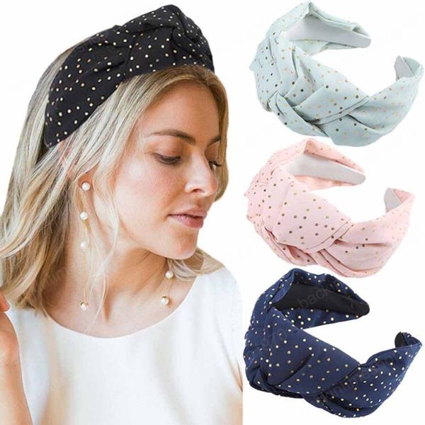

wide knot headbands for women dot head band bezel girls hairband hair hoop female hair accessories, Slivery;white