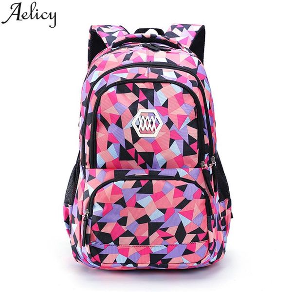 

aelicy backpack school bag student schoolbag men and women oxford geometric figure sports school backpacks shipping travel bag
