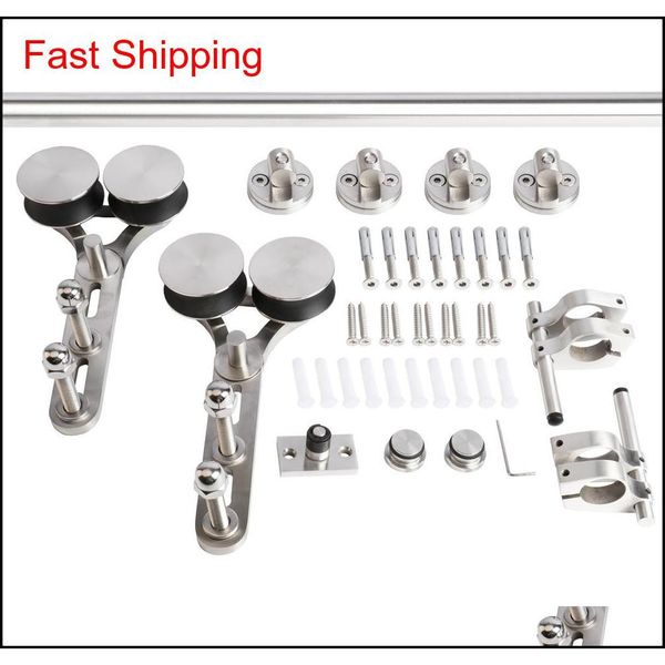 

stainless steel dual wheel rolling barn door hardware kit sliding barn door hardware for inte qylusp toys2010