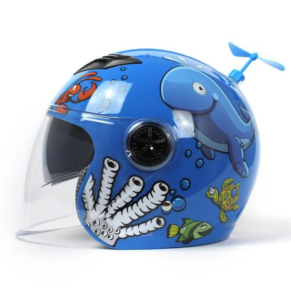 

blue children motorcycle helmet 4 seasons casco moto open face motocross helmet safety off-road motorbike helmets cascos de moto