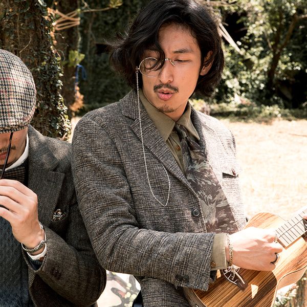 

soarin british coat men's design plaid business casual slim fit single suit