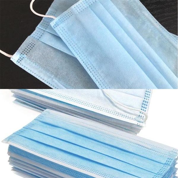 

unisexstockdisposable face masks with elastic ear loop in 3 ply breathable and comfortable for blocking dust