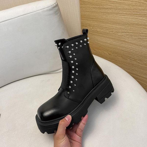 

sklfgxzygenuine leather martin boots female boots fashion black women's pearl cowhide autumn winter women's shoes