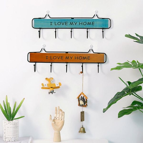 

hooks & rails wood key holder wall storage organizer towels rack hanger ring clerk housekeeper on the wall1