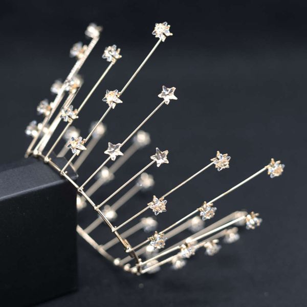 

new bridal cake decoration wedding star round crown hair accessories, Silver