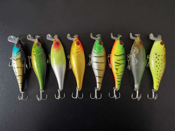 

wholesale lot 20 fishing lure popper crankbaits bass hooks 13.5g/9.5cm ng