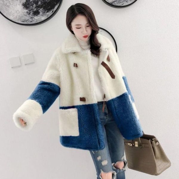 

women's jackets coats and women autumn winter thick jacket lambs wool plush cashmere coat korean version of slim-fit, Black;brown